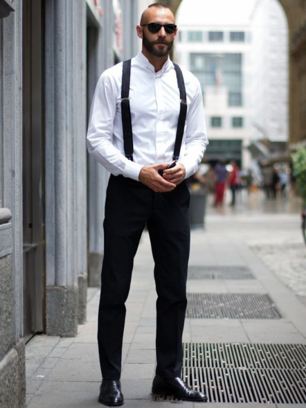 turtleneck and suspenders mens